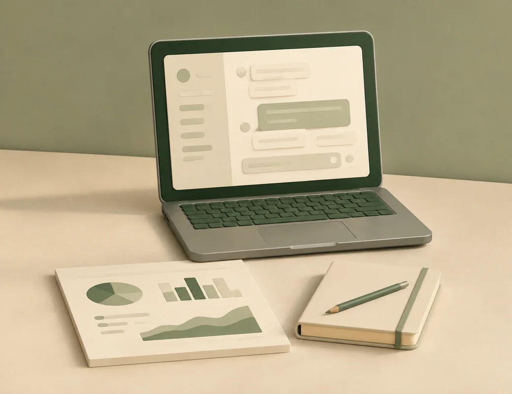An illustrated business-case workspace with a written question and data exhibit