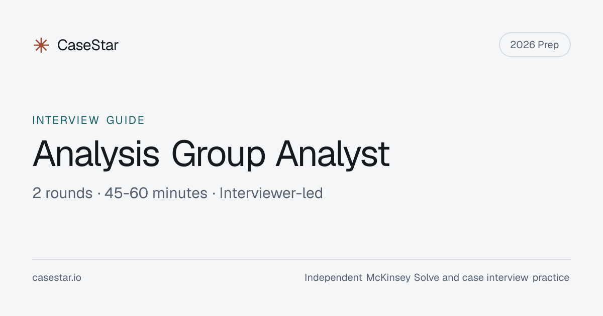 Analysis Group Analyst Interview (2026): Rounds, Format & Timeline