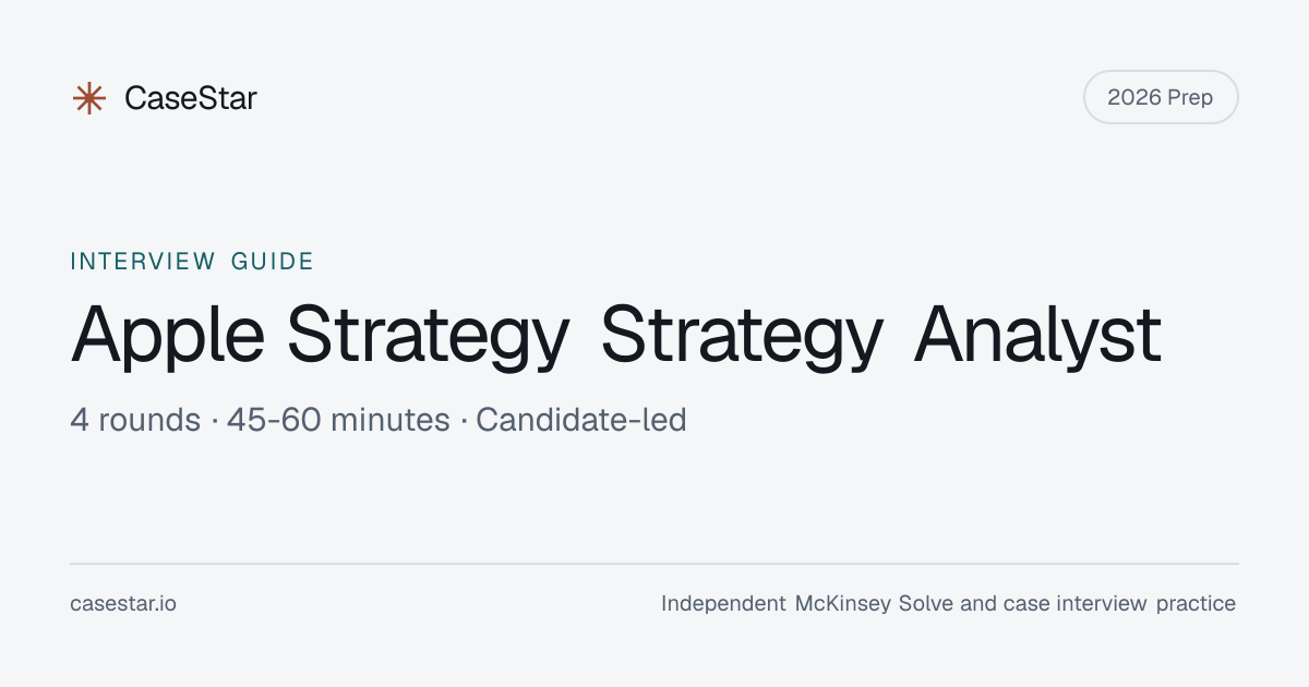Apple Strategy Strategy Analyst Interview (2026): Rounds, Format & Timeline
