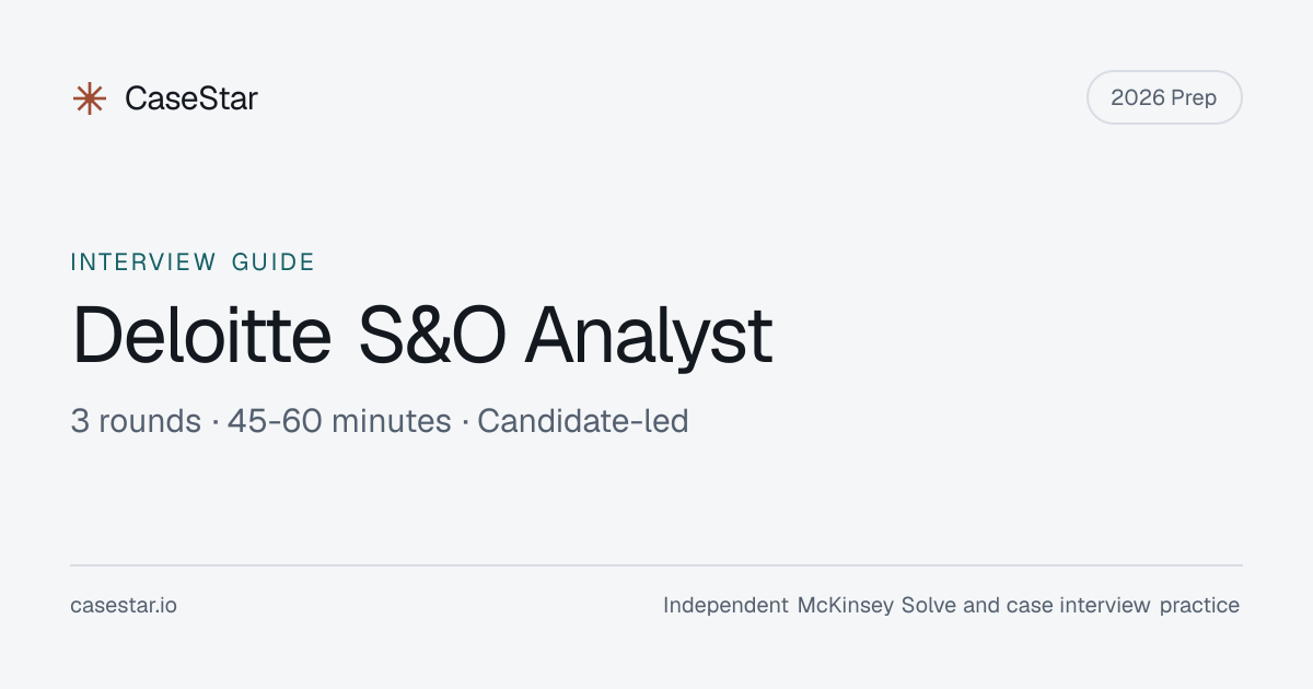 Deloitte S&O Analyst Interview (2026): Rounds, Format & Timeline