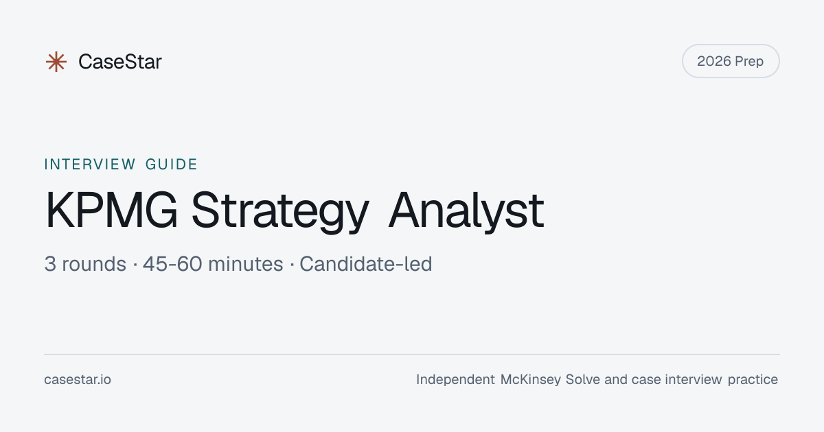 KPMG Strategy Analyst Interview (2026): Rounds, Format & Timeline
