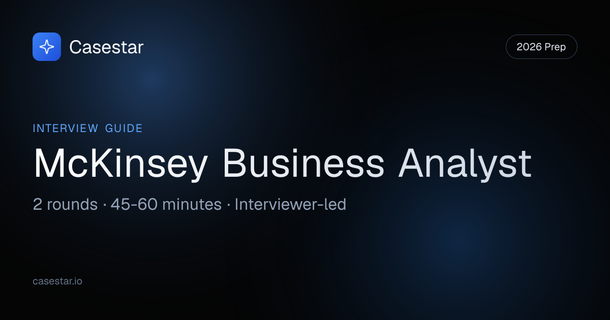 McKinsey Business Analyst Interview (2026): Rounds, Format & Timeline