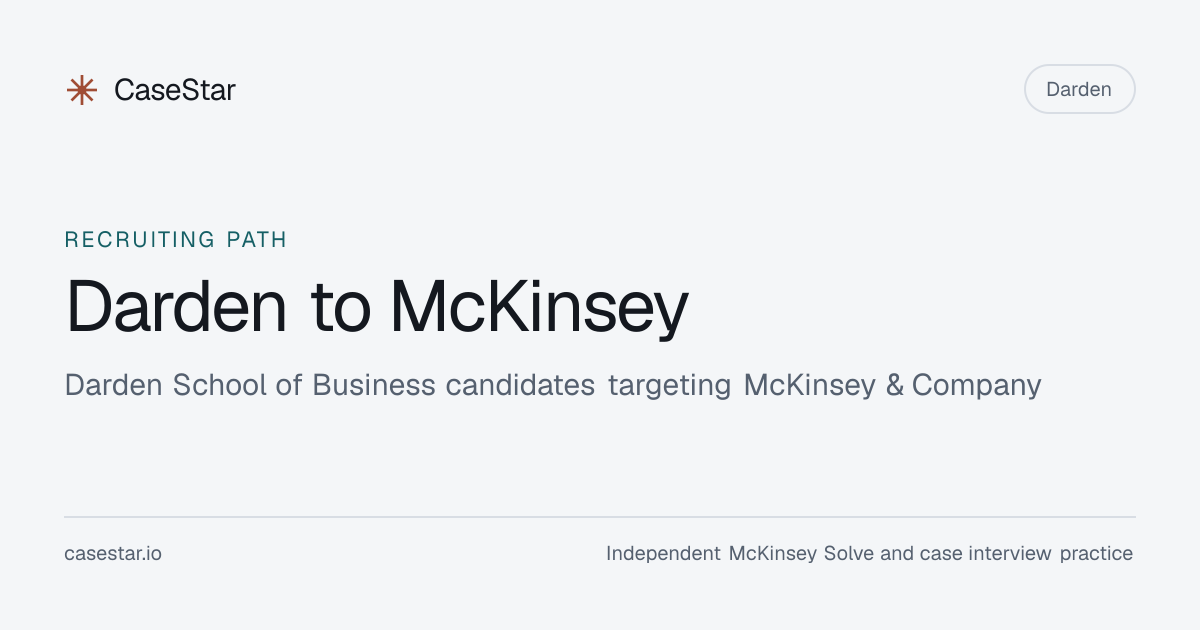 Darden → McKinsey: Recruiting Timeline & Interview Prep