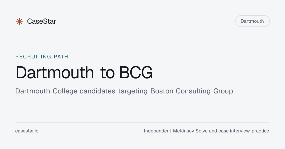 Dartmouth → BCG: Recruiting Timeline & Interview Prep