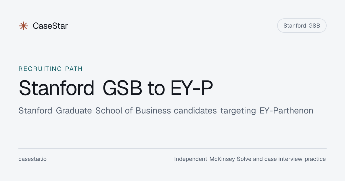 Stanford GSB → EY-P: Recruiting Timeline & Interview Prep